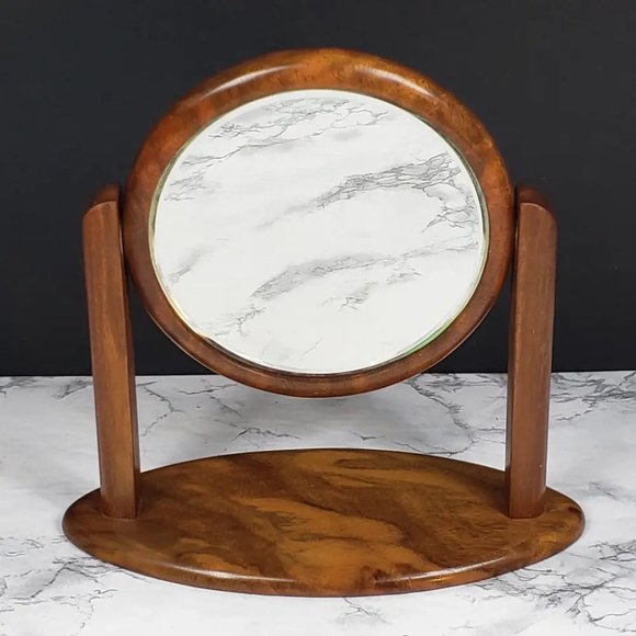 Danish Modern Vanity Mirror Solid Wood Vintage - Picture 9 of 9